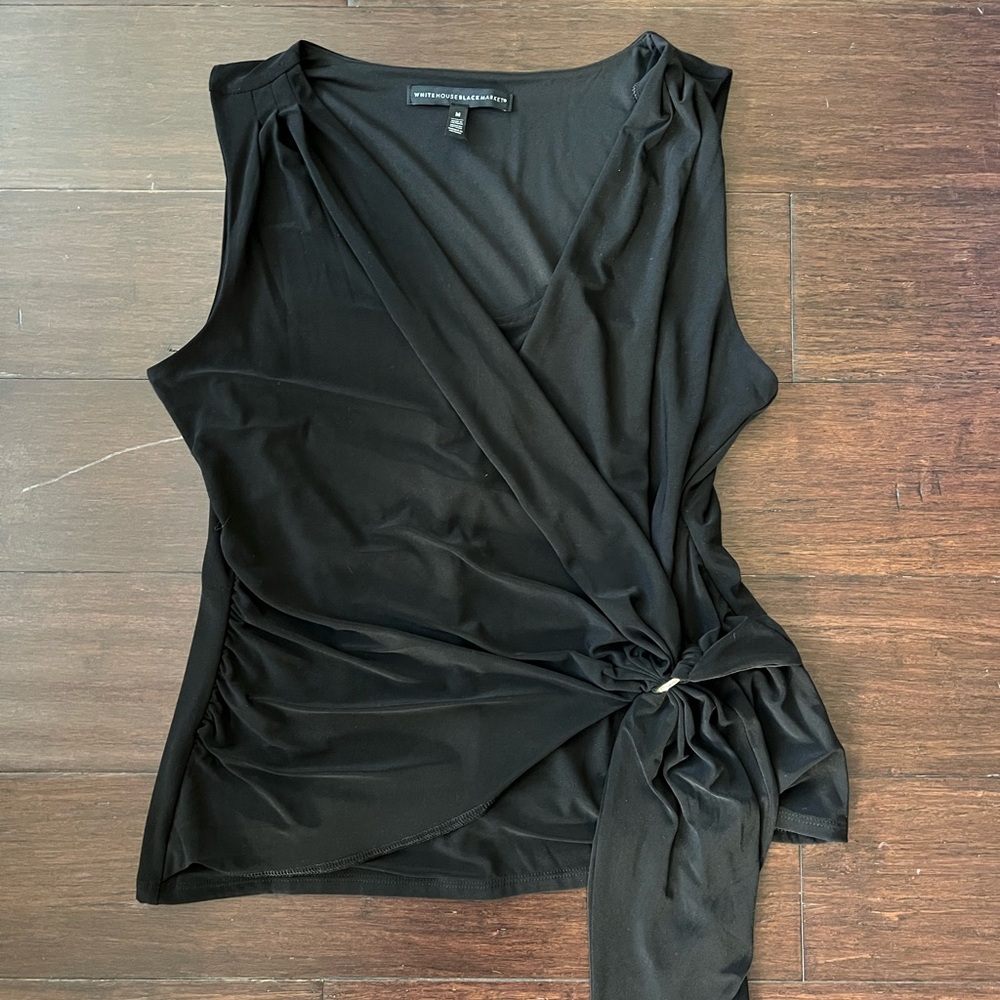 White House Black Market Black Wrap Tank Top